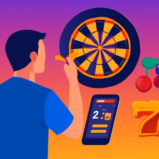 8999bet নিশানা বর্ডের সামনে ডার্টস থ্রো